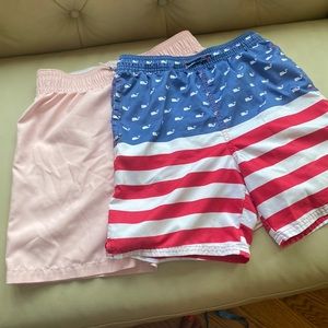 Boy’s swim trunks, one Abercrombie kids and one vineyard vine size 12/14